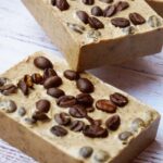coffee oatmeal soap bars on a table.