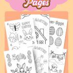 Collage of easter coloring pages